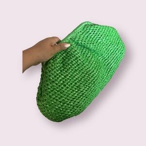 Green Woven plastic Clutch (C1)